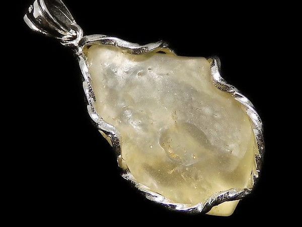[Video][One of a kind] Libyan Desert Glass Roughlock Nugget Pendant Silver925 NO.495