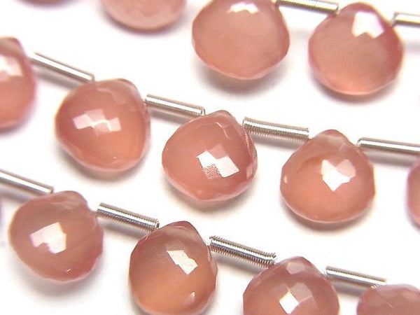 [Video] MicroCut High Quality Rhodochrosite AAA Chestnut Faceted Briolette half or 1strand (8pcs )