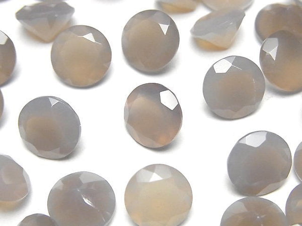 [Video]High Quality Gray Onyx AAA Loose stone Round Faceted 10x10mm 2pcs