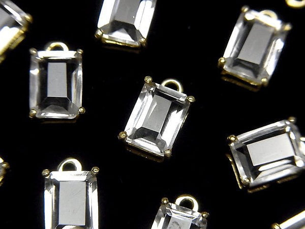[Video] High Quality Crystal AAA Bezel Setting Rectangle Faceted 8x6mm 18KGP 2pcs