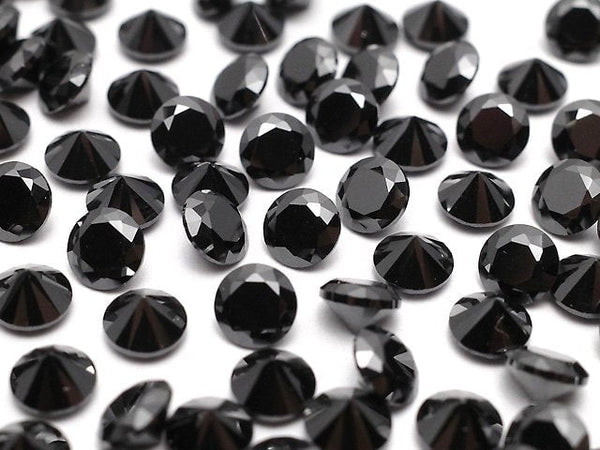 [Video]Cubic Zirconia AAA Loose stone Round Faceted 4x4mm [Black] 20pcs