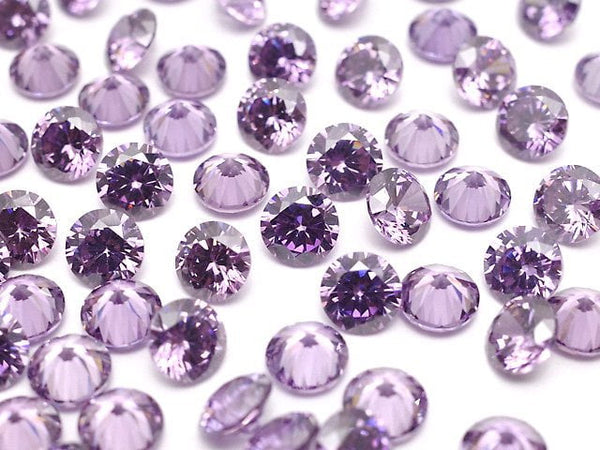 [Video]Cubic Zirconia AAA Loose stone Round Faceted 4x4mm [Light Amethyst] 20pcs