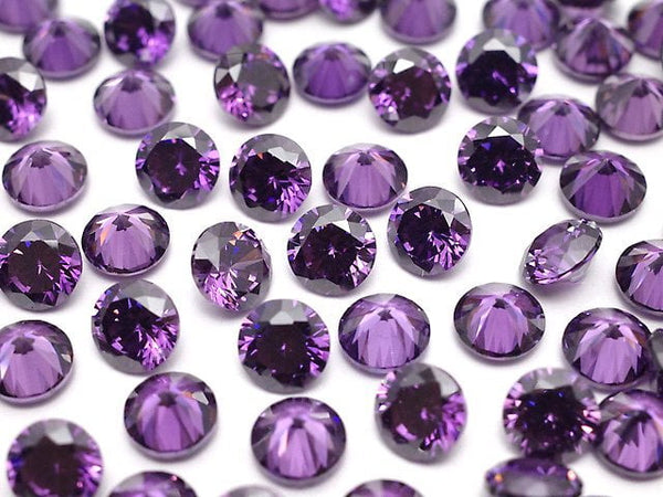 [Video]Cubic Zirconia AAA Loose stone Round Faceted 4x4mm [Amethyst] 20pcs