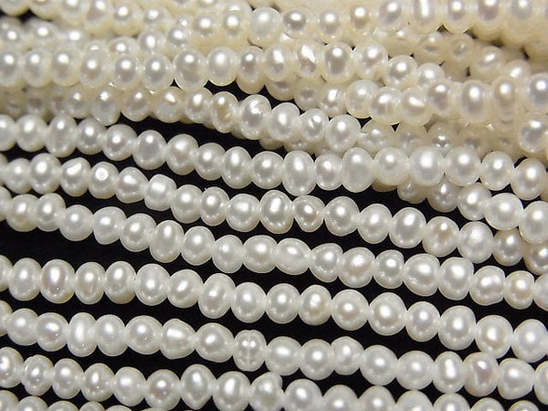 [Video]Fresh Water Pearl AAA Potato 3mm White 1strand beads (aprx.14inch/35cm)