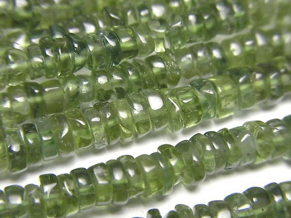 [Video] Green Apatite AA++ Roundel (Heishi) 4-5mm 1strand beads (aprx.15inch/38cm)
