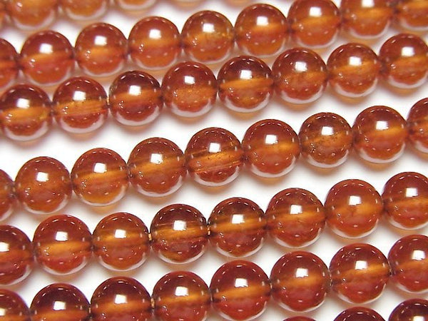 [Video]Hessonite Garnet AAA Round 6mm half or 1strand beads (aprx.15inch/38cm)