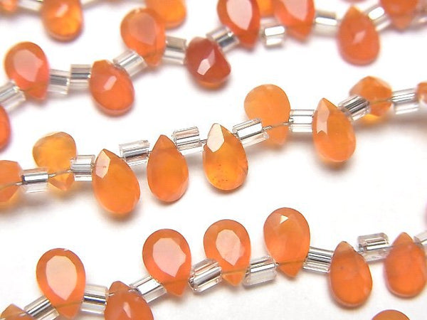 [Video]High Quality Carnelian AAA Pear shape Faceted 6x4mm half or 1strand (38pcs )
