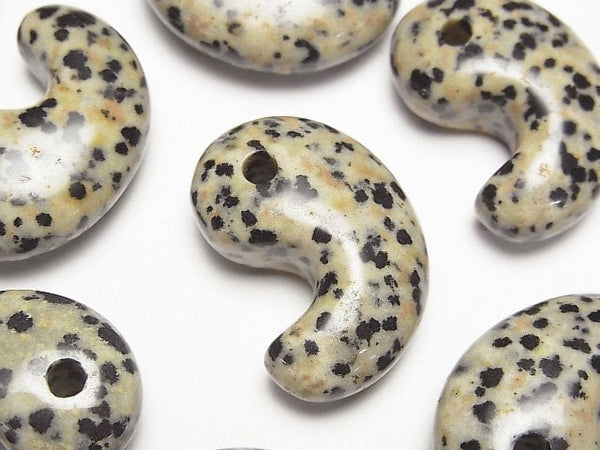 [Video] Dalmatian Jasper Comma Shaped Bead 30x20mm 1pc