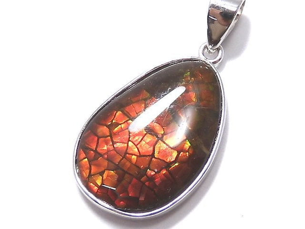[Video][One of a kind] High Quality Ammolite AAA- Pendant Silver925 NO.7