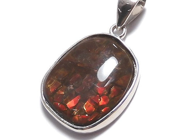 [Video][One of a kind] High Quality Ammolite AAA- Pendant Silver925 NO.8
