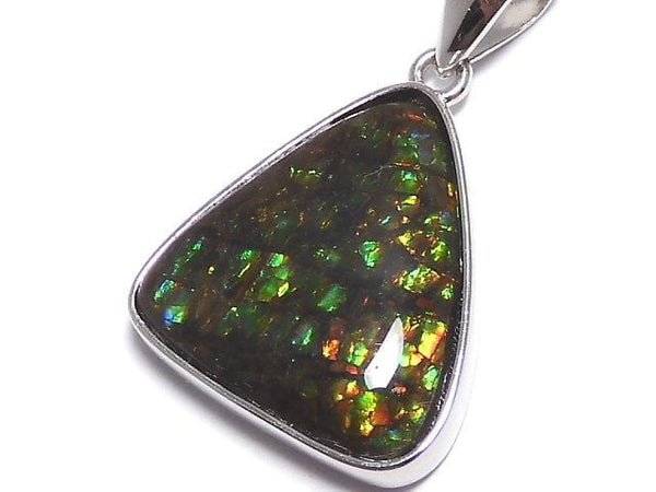 [Video][One of a kind] High Quality Ammolite AAA- Pendant Silver925 NO.22