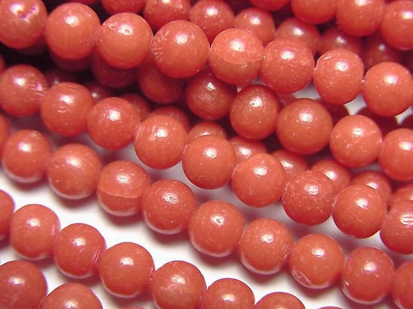 [Video] Sardinian Coral, Red Coral Round 4-4.5mm less 1/4 or 1strand beads (aprx.15inch/37cm)