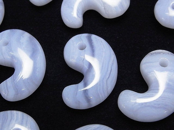 [Video]Blue Lace Agate AAA- Comma Shaped Bead 30x20mm 1pc