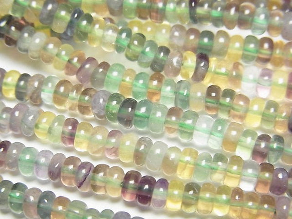 [Video] Multi color Fluorite AAA- Roundel 4x4x2mm 1strand beads (aprx.15inch/37cm)