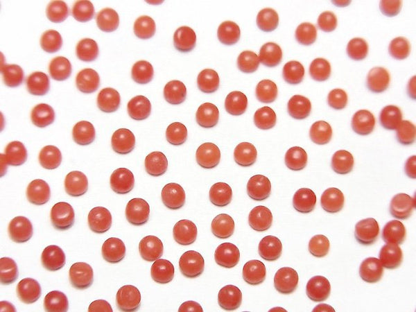 [Video] Sardinian Coral, Red Coral Round Cabochon 2x2mm 10pcs