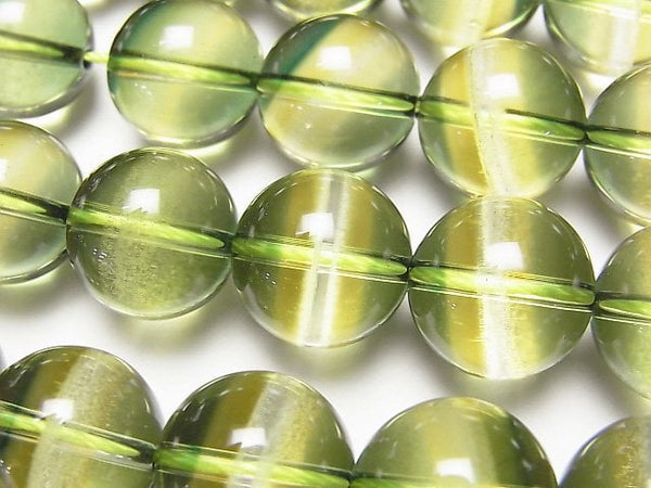 [Video] Green Yellow Quartz Round 14mm half or 1strand beads (aprx.15inch/36cm)