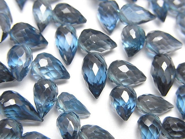 [Video]High Quality London Blue Topaz AAA Flower Bud Faceted Briolette Half Strand 1strand beads (aprx.5inch/13cm)
