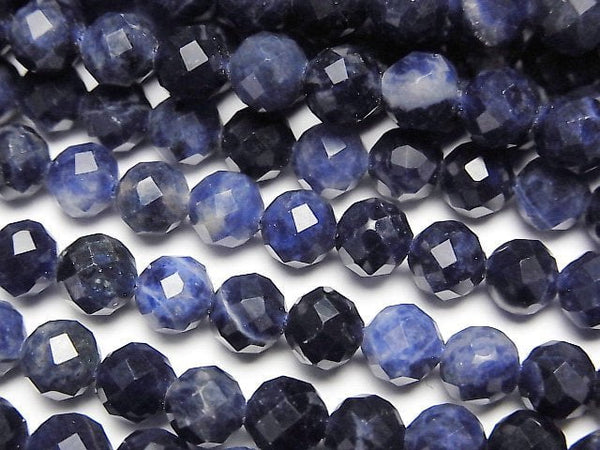 [Video]High Quality! Sodalite AAA- Faceted Round 5.5-6mm 1strand beads (aprx.15inch/37cm)