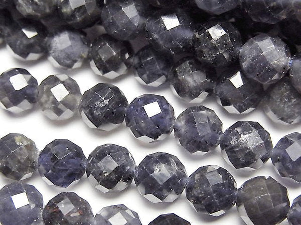 [Video]High Quality! Iolite AA 64Faceted Round 7.5mm half or 1strand beads (aprx.15inch/36cm)