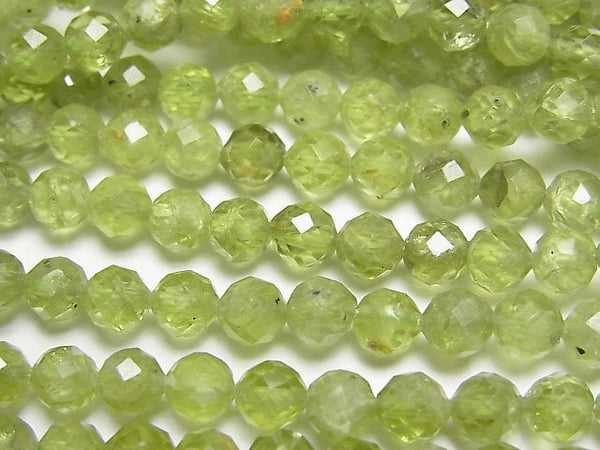 [Video]High Quality! Peridot AA Faceted Round 4.5mm 1strand beads (aprx.15inch/37cm)