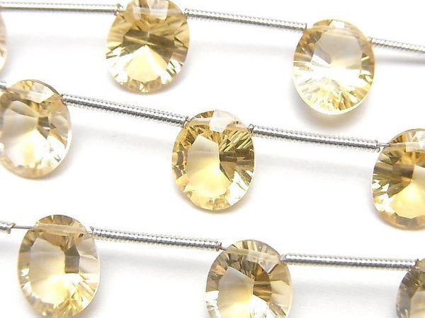 [Video]High Quality Citrine AAA Oval Concave Cut 10x8mm 1strand (6pcs )