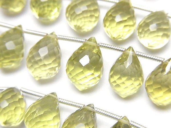 [Video]High Quality Olive Quartz AAA Marquise Rice Faceted Briolette half or 1strand (18pcs)