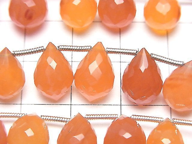 [Video]High Quality Carnelian AAA- Marquise Rice Faceted Briolette half or 1strand (18pcs)