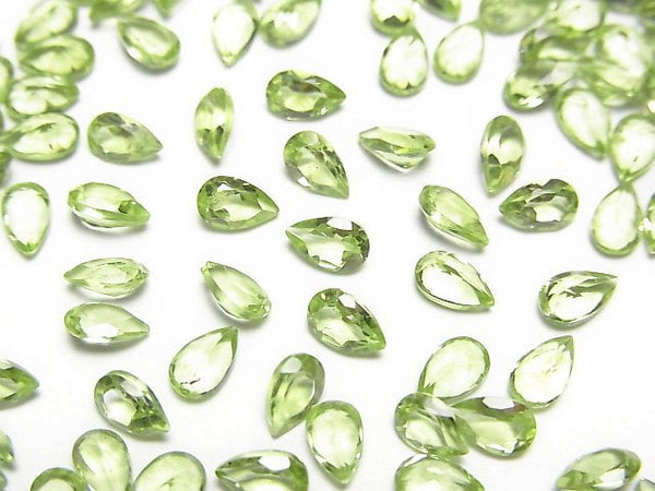 [Video]High Quality Peridot AAA Loose stone Pear shape Faceted 5x3mm 10pcs