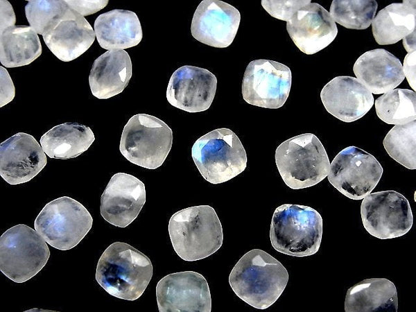 [Video] Rainbow Moonstone AA++ Loose stone Square Faceted 6x6mm 5pcs
