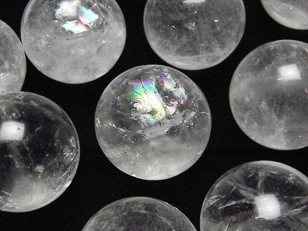 [Video] Iris Quartz (Rainbow Quartz) AA+ Sphere ,Round 30mm 2pcs
