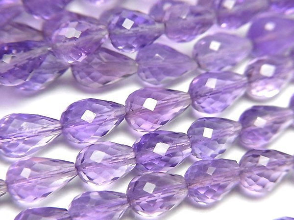 [Video]High Quality Amethyst AA++ Vertical Hole Faceted Drop half or 1strand beads (aprx.8inch/20cm)