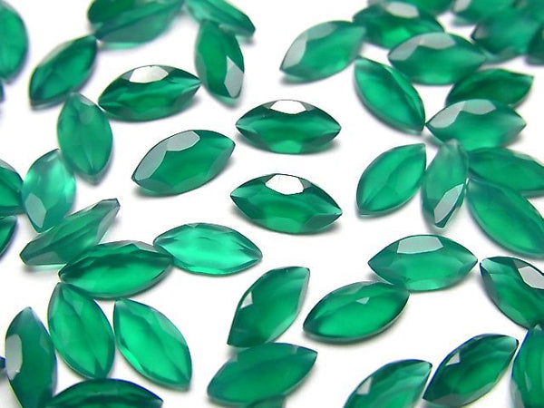 [Video]High Quality Green Onyx AAA Loose stone Marquise Faceted 8x4mm 10pcs