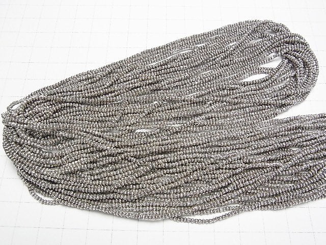Karen Silver Line Carved Conical Roundel 1x1.5x1.5mm Oxidized Finish 1/4 or 1strand beads (aprx.27inch/68cm)