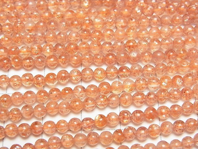 [Video]High Quality Sunstone AAA- Round 3.5mm 1strand beads (aprx.15inch/37cm)