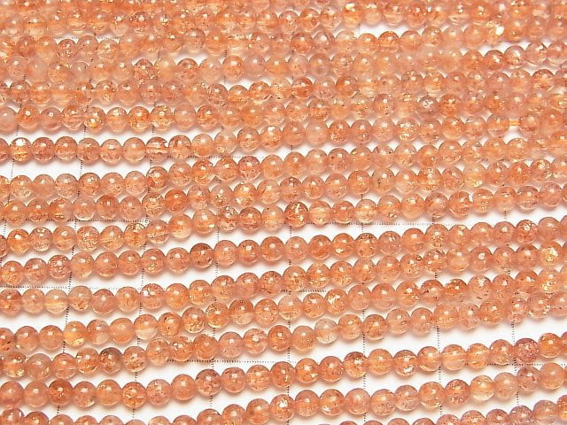 [Video]High Quality Sunstone AAA- Round 3.5mm 1strand beads (aprx.15inch/37cm)