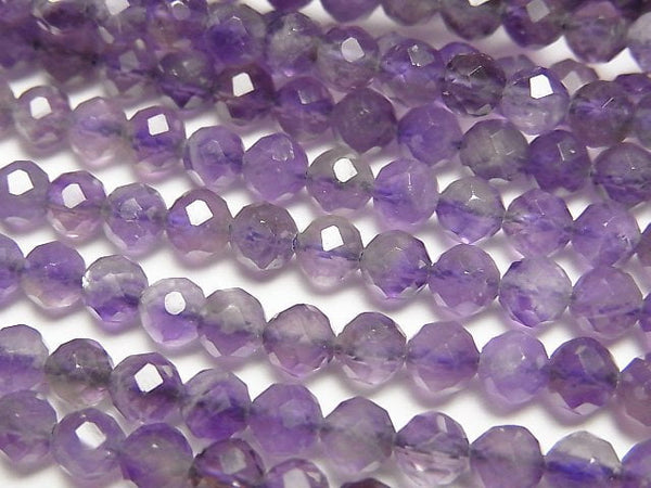 [Video] High Quality! Mixed Amethyst Faceted Round 4mm 1strand beads (aprx.15inch/37cm)