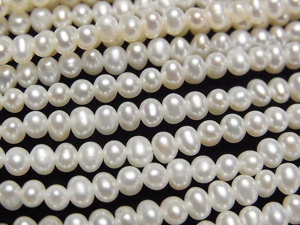 [Video]Fresh Water Pearl AAA Potato 3.5mm White 1strand beads (aprx.15inch/36cm)
