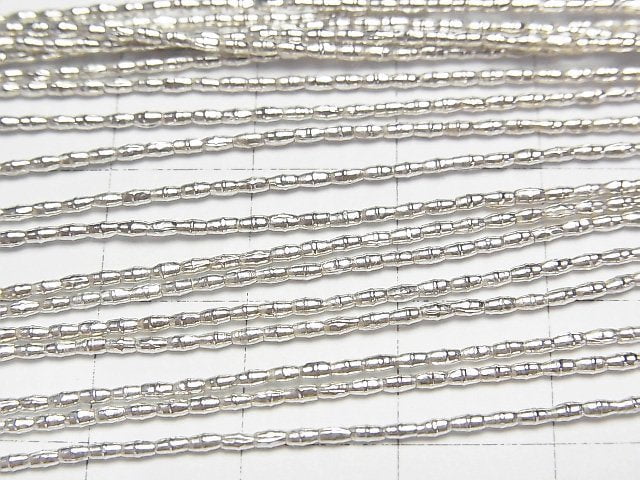 Karen Silver Tube 2x1x1mm White Silver half or 1strand beads (aprx.27inch/68cm)