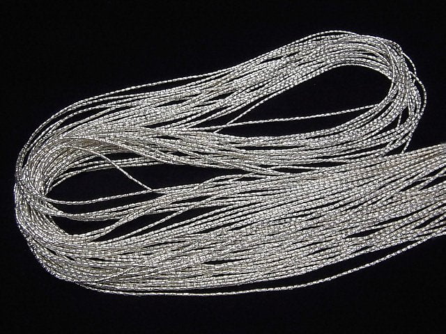 Karen Silver Tube 2x1x1mm White Silver half or 1strand beads (aprx.27inch/68cm)