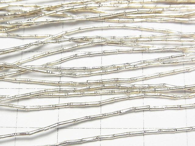 Karen Silver Patterned Tube 3.5x1x1mm White Silver half or 1strand beads (aprx.27inch/67cm)