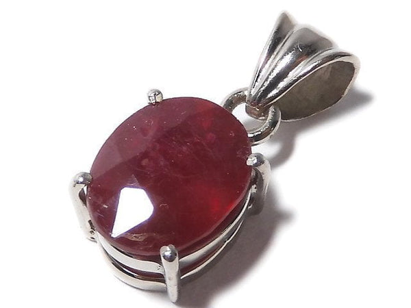 [Video][One of a kind] High Quality Ruby AAA- Faceted Pendant Silver925 NO.38