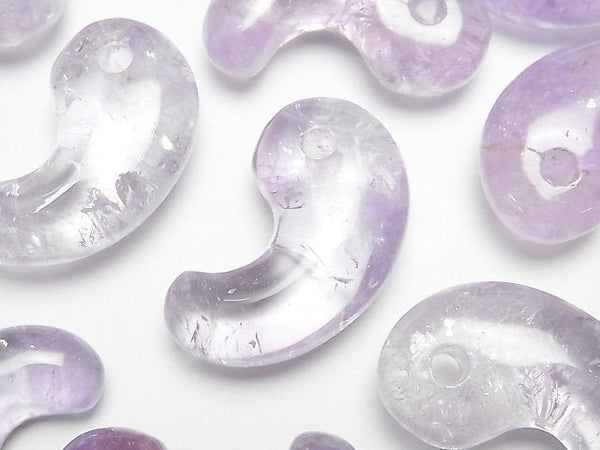 [Video] Light color Amethyst AAA- Comma Shaped Bead 30x18mm 1pc