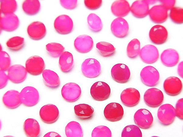 [Video]High Quality Fuchsia Pink Chalcedony AAA Loose stone Round Faceted 4x4mm 10pcs