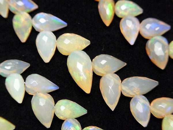 [Video]High Quality Ethiopian Opal AAA- Flower Bud Faceted Briolette 1strand beads (aprx.5inch/13cm)