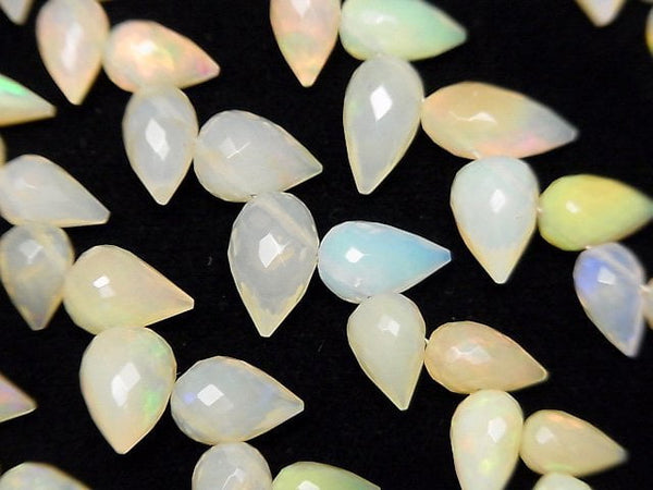 [Video]High Quality Ethiopian Opal AA++ Flower Bud Faceted Briolette 1strand beads (aprx.5inch/13cm)