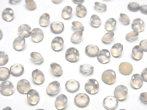[Video]High Quality Gray Onyx AAA Loose stone Round Faceted 4x4mm 10pcs