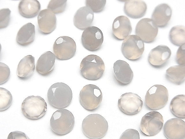 [Video]High Quality Gray Onyx AAA Loose stone Round Faceted 6x6mm 5pcs