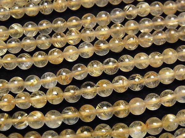 [Video]Rutilated Quartz AA++ Round 4.5mm 1strand beads (aprx.15inch/38cm)