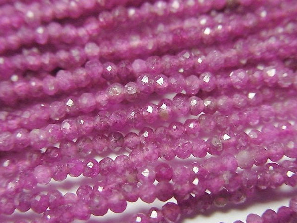 [Video]High Quality! Ruby AA++ Faceted Button Roundel 2x2x1.5mm 1strand beads (aprx.15inch/37cm)
