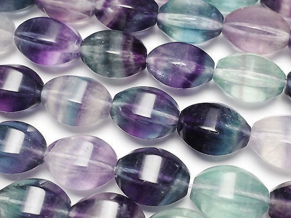 [Video] Mongolian Multi color Fluorite AAA 6Faceted Faceted Rice 14x12x12mm half or 1strand beads (aprx.15inch/37cm)